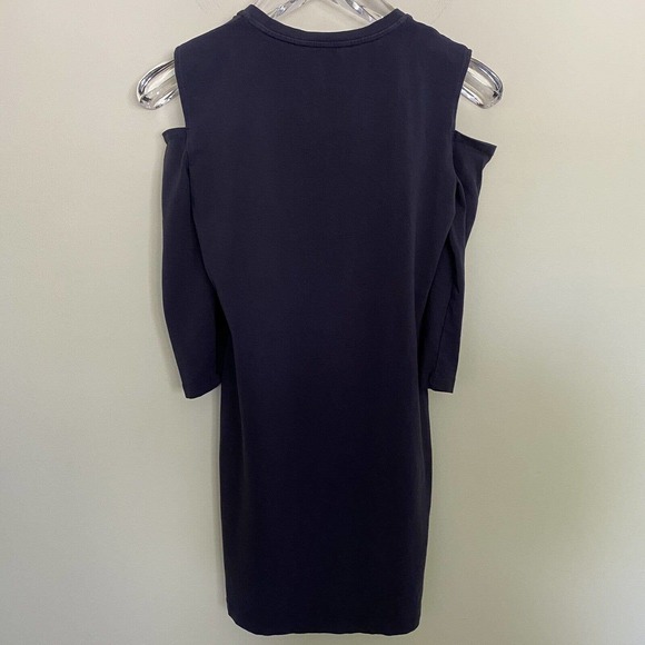 French Connection Women's Navy Cold Shoulder Stretchy Bodycon Dress - Size 8 - Picture 4 of 7